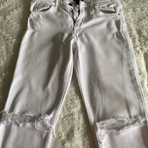 White Cropped Ankle H&M Jeans